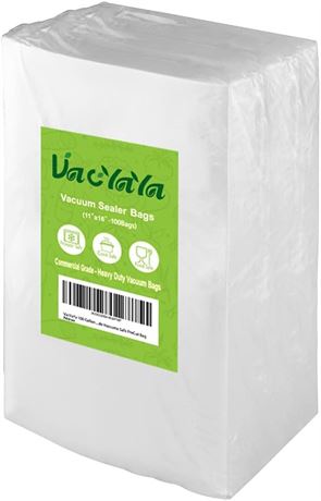 VacYaYa100 Gallon 11 x 16 Inch Food Sealer Freezer Vacuum Sealer Storage Bags