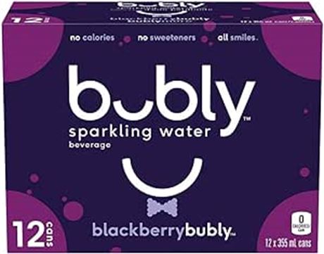 BB May 6 2024  bubly Sparkling Water blackberrybubly, 355 mL Cans, 12 Pack