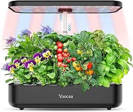 Yoocaa 12 Pods Hydroponics Growing System, Large Indoor Herb Garden with LED
