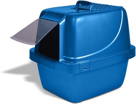 Van Ness CP77 Enclosed Sifting Cat Pan/Litter Box, Extra Large (225026),Blue
