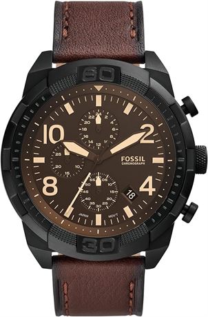 Fossil Men's Bronson Quartz Casual Watch with Stainless Steel or Leather Band