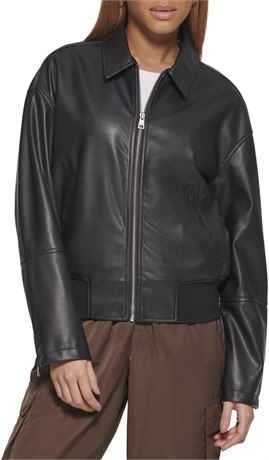 Large Levi's Womens Faux Leather Bomber with Laydown Collar