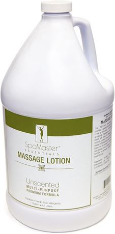 1 Gallon Bottle, Master Massage Unscented Massage Lotion, White
