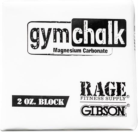Rage Fitness Gibson Athletic Premium Block Gym Chalk - 2oz Block, White (2 Oz)