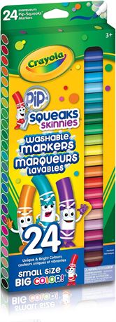 Crayola 24 Pip-Squeaks Skinnies Fine Line Washable Markers Arts & Crafts