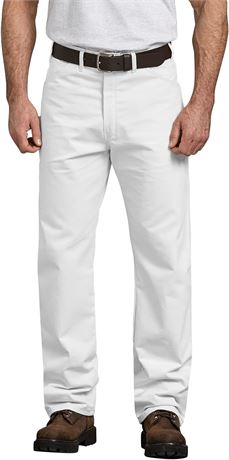 32Wx32L Dickies mens Relaxed-fit Painter's work utility pants, White
