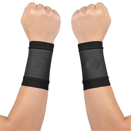 XL, KEKING® Compression Wrist Sleeves for Women Men, 1 Pair, Premium Wrist