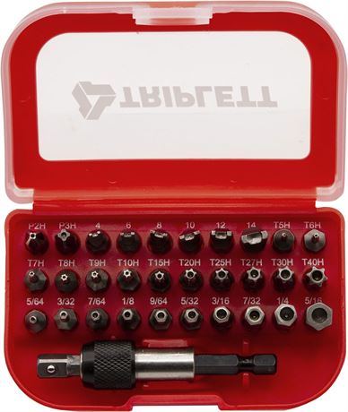 Triplett TSBK-001 Security Bit Kit 32-Piece Kit with 30 Industrial-Grade Bits