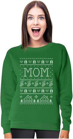 SMALL - Tstars Mom Sweatshirt Ugly Christmas Sweater Style Mommy Sweatshirts
