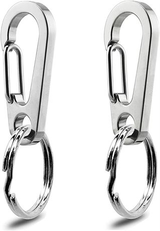 IVIA Dog Tag Clips / 2 Pack/Multiple Size 304 Stainless Steel Quick Clip