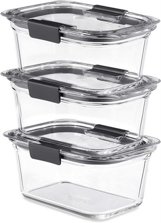 Rubbermaid Brilliance Glass Storage 4.7-Cup Food Containers with Lids