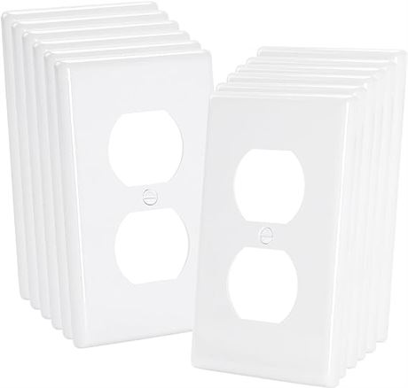 Bates- White Outlet Covers, Wall Plates, Pack of 12