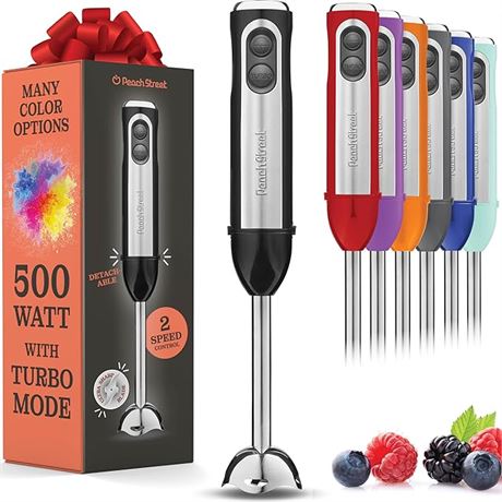 Powerful Immersion Blender, Electric Hand Blender 500 Watt with Turbo Mode