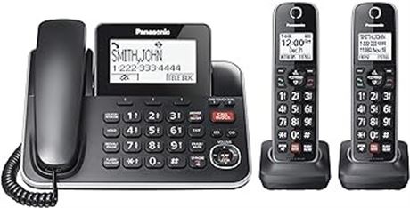 Panasonic DECT 6.0 2-in-1 Corded/Cordless Phone with Answering Machine, Advanced
