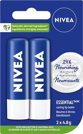 NIVEA Lip Care Essential, (2 X 4.8g)