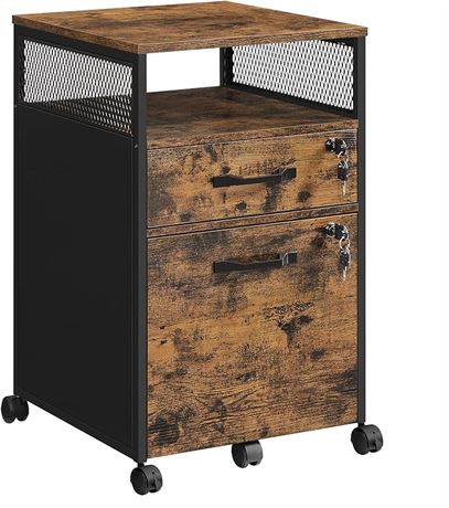 VASAGLE File Cabinet with Lock, Filing Cabinet with 2 Storage Drawers