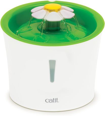 Catit Senses 2.0 Cat Flower Fountain 3L, Cat Water Fountain, Green, Standard