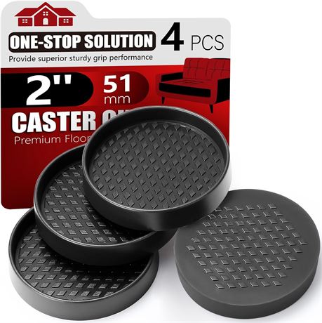 Non Slip Furniture Coasters - Premium Rubber Pads for Hardwood Floors