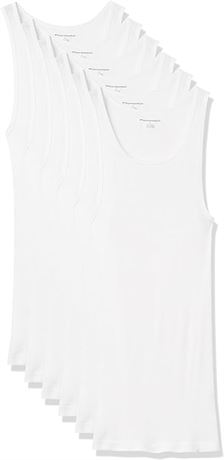 SMALL -  Essentials Men's 6-Pack Tank Undershirts, White
