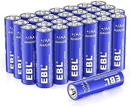 28 Count EBL AA Batteries - Double A Alkaline Battery - 1.5V High Performance