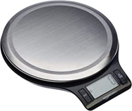 Amazon Basics Stainless Steel Digital Kitchen Scale with LCD Display, Batteries