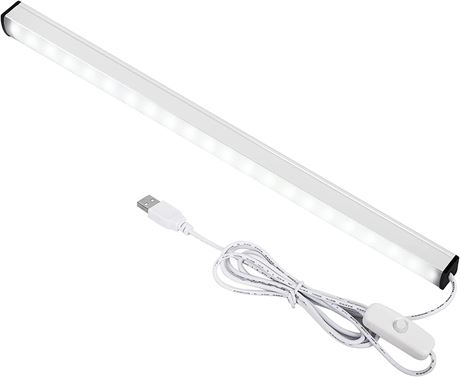 ASOKO USB Led Cabinet Light,12 Inch Plug-in Led Light Strip Bar, Cool White 6000