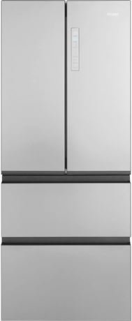 Haier 14.5 Cu. Ft. 4-Door French Door Refrigerator Fingerprint Resistant Steel