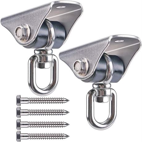 BeneLabel Heavy Duty Swing Hangers - 2 Pack Stainless Steel 360° Swivel Hooks
