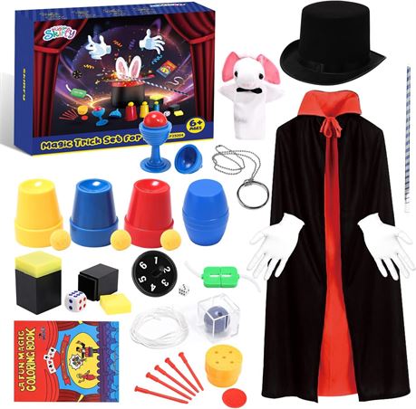 Skirfy Magic Trick Sets for Kids-Magic Kits for Kids 6-8, Magician Pretend Play