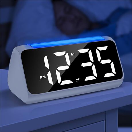 Digital Alarm Clock, Netzu Bedside Alarm Clock for Bedrooms with 8 Color Night