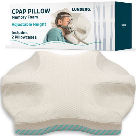 CPAP Pillow – Compatible With Any Mask – Memory Foam & Adjustable Height