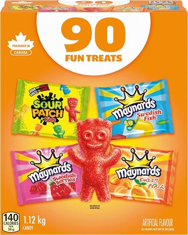 (Pack of 90), Maynards, Assorted Gummy Candy Sour Patch Kids, Fuzzy Peach,