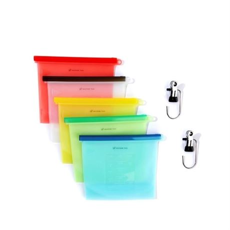 New Wolfgang Puck Silicone Kitchen Bags & Sous Vide Clip Set