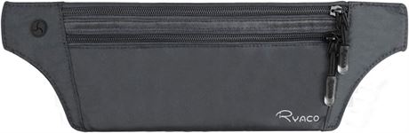 Grey Ryaco Travel Money Belt with RFID Blocking - Men/Women - Waist Bag Pouch