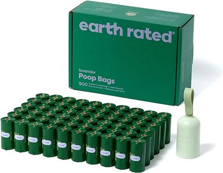 Earth Rated Dog Poop Bag Holder with Dog Poop Bags Rolls, New Look, Durable