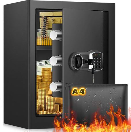 2.6 Cub Home Safe Fireproof Waterproof, Large Fireproof Safe with Fireproof
