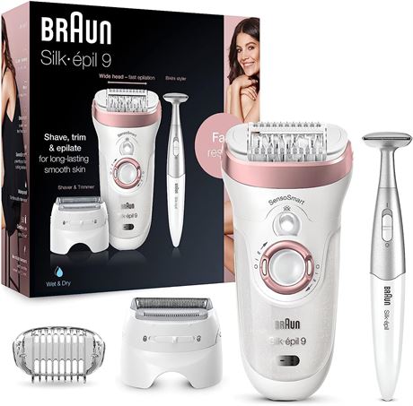 Braun Epilator Hair Removal for Women with Shaver and Face/Bikini Trimmer