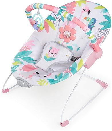 Bright Starts Baby Bouncer Soothing Vibrations Infant Seat - Removable-Toy Bar