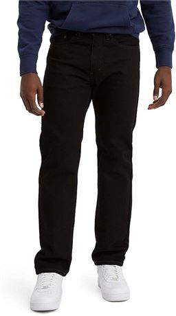 44Wx30L Levi's Men's 505 Regular Fit Jeans (Also Available in Big & Tall), Black