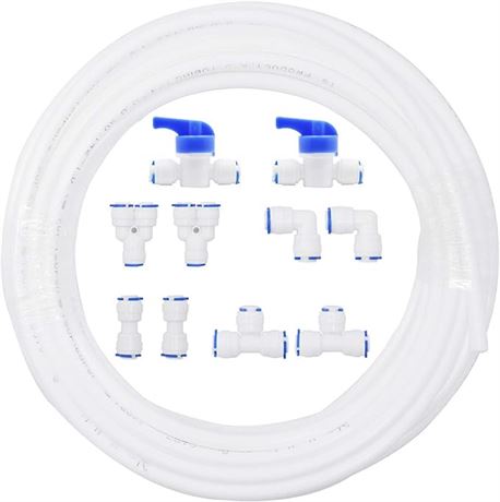1/4" OD Quick Connect Push in to Connect Water Tube Fitting 10pcs , 10M(32FT)