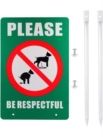 Please Be Respectful No Dog Peeing and Pooping Sign
