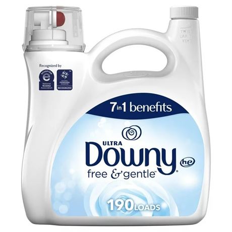 4.16L Downy Ultra Laundry Liquid Fabric Softener, Free & Gentle, 190 Loads
