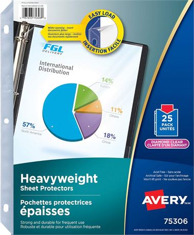AVERY Heavyweight Sheet Protectors, Diamond Clear, Fits Letter Size -8.5" x 11"