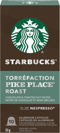 Starbucks By Nespresso Pike Place, 10 Nespresso Coffee Pods