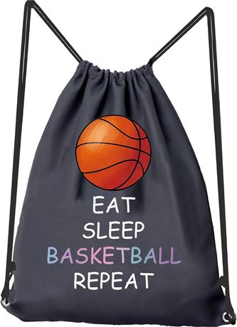 JYTAPP Basketball Bags Eat Sleep Basketball Repeat Drawstring Backpack Basketbal