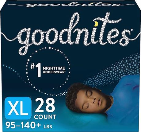 XL (95-140+ lb.), 28 Ct Huggies Goodnites Boys Bedwetting Night Time Underwear