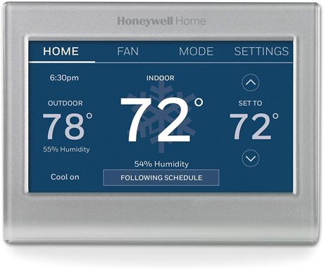 Honeywell Home Wi-Fi Smart Color Thermostat, 7 Day Programmable, C-Wire Required