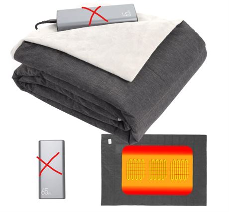 60" x 40"  Heated Blanket Battery Operated Portable Outdoor Heating Blanket