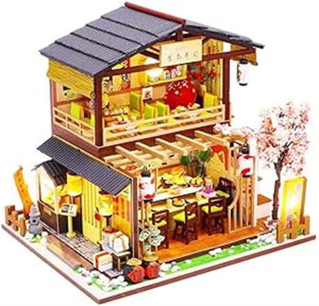 Roroom DIY Miniature and Furniture Dollhouse Kit,Mini 3D Wooden Doll House Craft