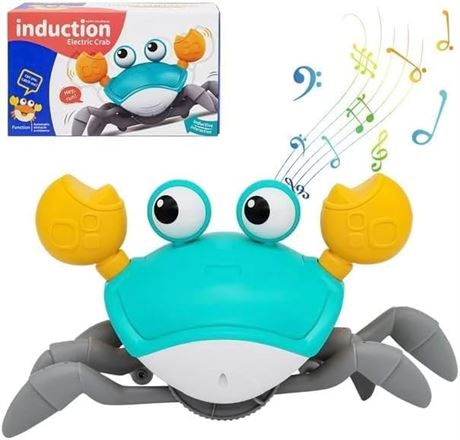 Keculf Crawling Crab Baby Toy, Interactive Infant Tummy Time Crab With Music